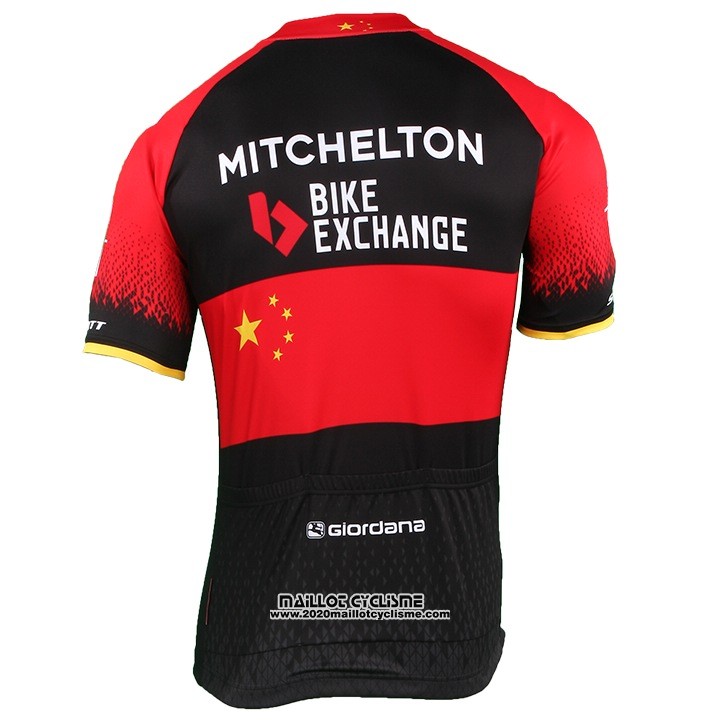 2018 Maillot Ciclismo Mitchelton Scott Champion Chine Manches Courtes et Cuissard